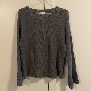 1. State grey sweater with bell sleeve detail NWT